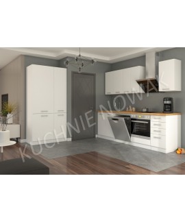 Zestaw mebli kuchennych Sara III Eko White 240 x 100 cm
